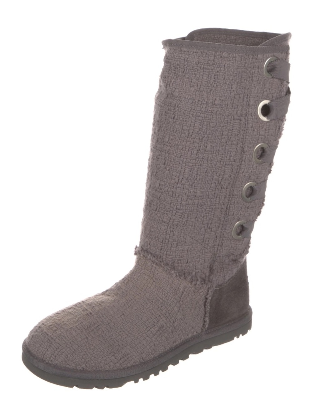 UGG Heirloom Lace Up Tall Boots Gray Women's Size 5